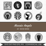 Mosaic Angels – 41 Instant Download Svg Images