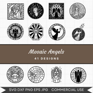 Mosaic Angels – 41 Instant Download Svg Images