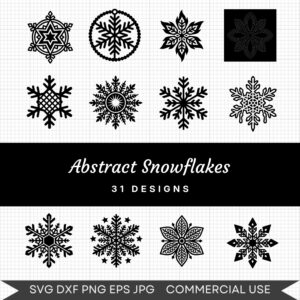 Abstract Snowflakes – 31 Instant Download Svg Images