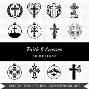 Faith & Crosses – 56 Instant Download Svg Images