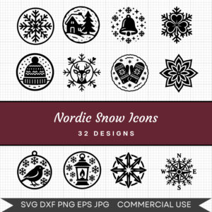 Nordic Snow Icons – 32 Instant Download Svg Images
