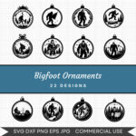 Bigfoot Ornaments – 22 Instant Download Svg Images