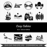 Cozy Cabins – 53 Instant Download Svg Images