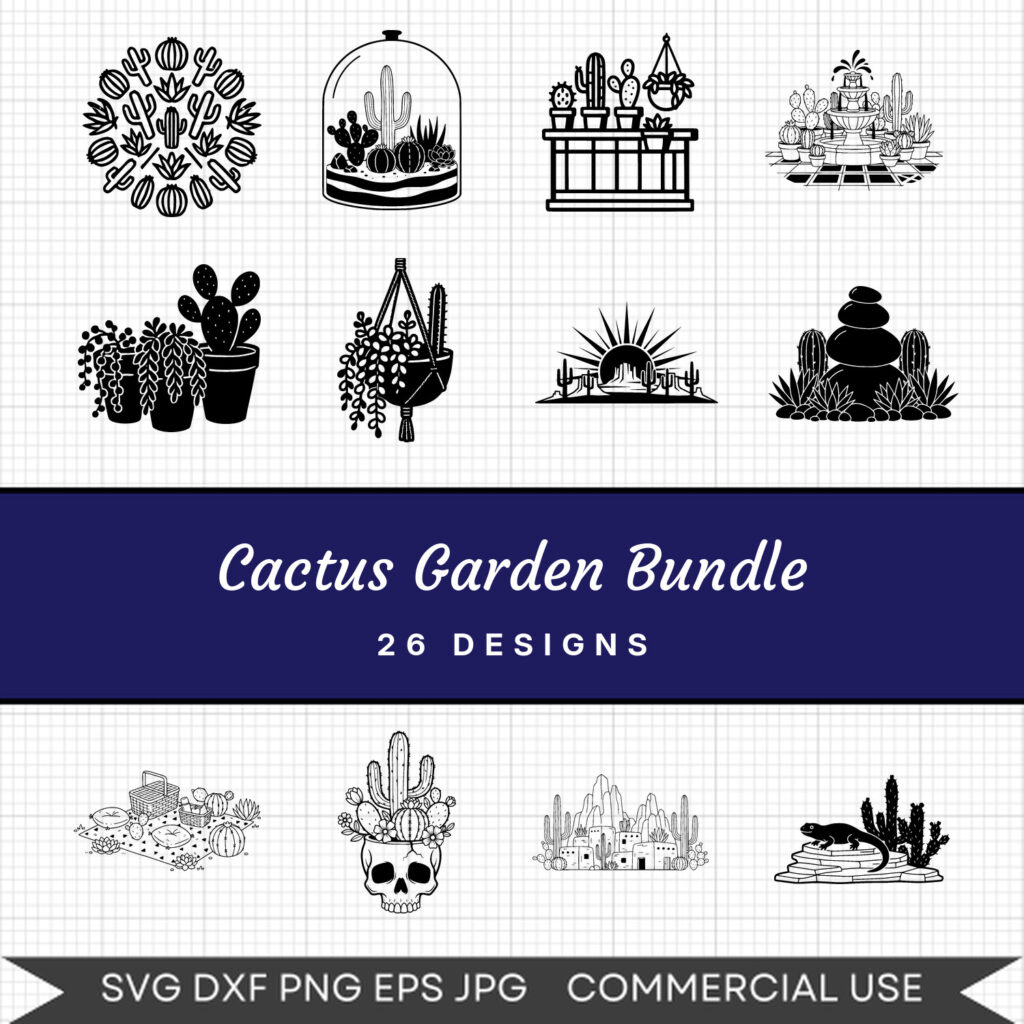 Cactus Garden Bundle – 26 Instant Download Svg Images