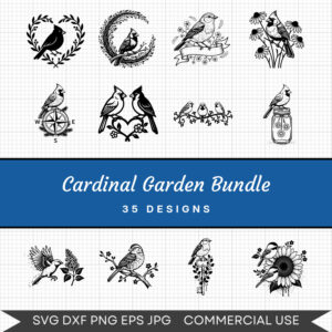 Cardinal Garden Bundle – 35 Instant Download Svg Images