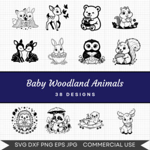 Baby Woodland Animals – 38 Instant Download Svg Images