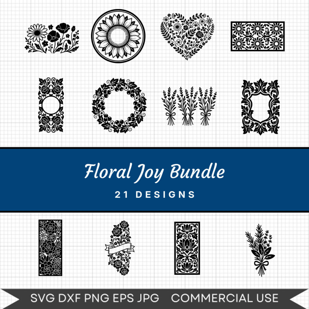 Floral Joy Bundle – 21 Instant Download Svg Images