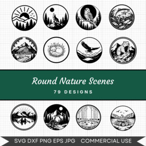 Round Nature Scenes – 79 Instant Download Svg Images