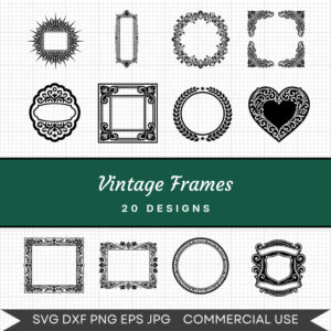 Vintage Frames – 20 Instant Download Svg Images