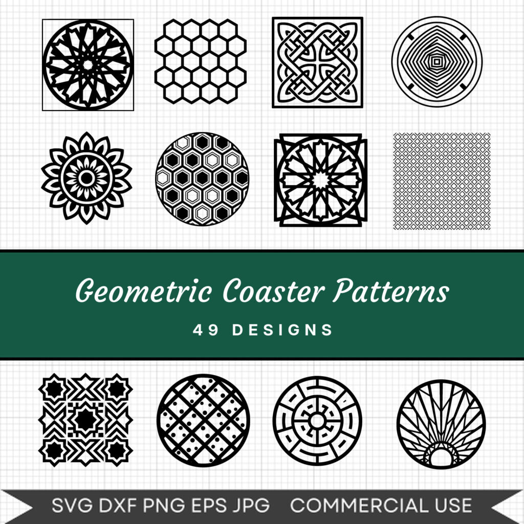 Geometric Coaster Patterns – 49 Instant Download Svg Images
