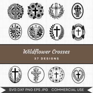 Wildflower Crosses – 37 Instant Download Svg Images