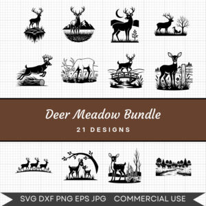 Deer Meadow Bundle – 21 Instant Download Svg Images