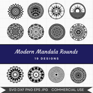 Modern Mandala Rounds – 19 Instant Download Svg Images