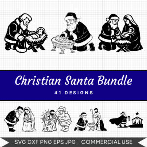 Christian Santa Bundle – 41 Instant Download Svg Images