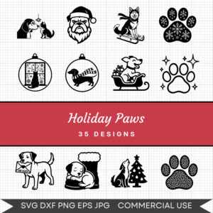 Holiday Paws – 35 Instant Download Svg Images