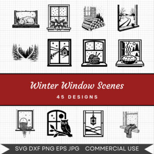 Winter Window Scenes – 45 Instant Download Svg Images