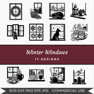 Winter Windows – 17 Instant Download Svg Images