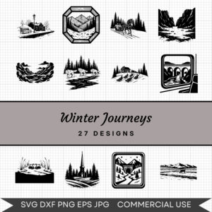 Winter Journeys – 27 Instant Download Svg Images