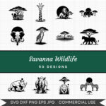 Savanna Wildlife – 50 Instant Download Svg Images