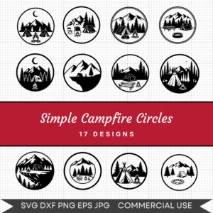 Simple Campfire Circles – 17 Instant Download Svg Images