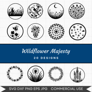 Wildflower Majesty – 20 Instant Download Svg Images