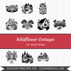 Wildflower Cottages – 10 Instant Download Svg Images