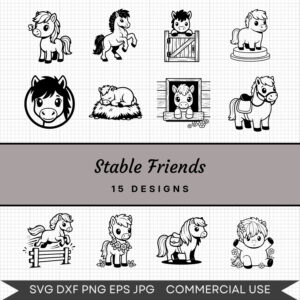 Stable Friends – 15 Instant Download Svg Images