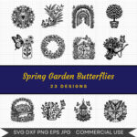 Spring Garden Butterflies – 23 Instant Download Svg Images