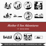 Mother & Son Adventures – 17 Instant Download Svg Images