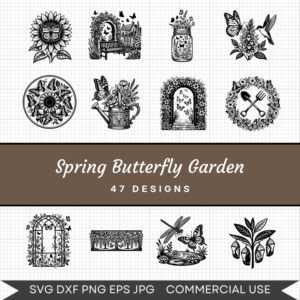 Spring Butterfly Garden – 47 Instant Download Svg Images