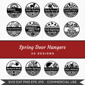Spring Door Hangers – 30 Instant Download Svg Images