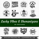 Lucky Vibes & Shenanigans – 36 Instant Download Svg Images