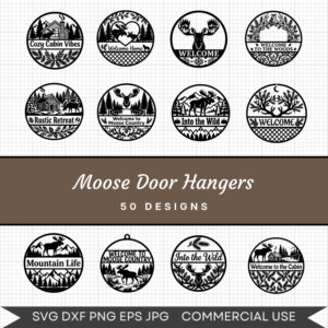 Moose Door Hangers - 50 Instant Download Svg Images