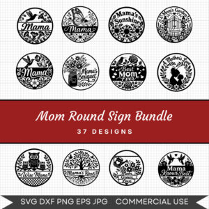 Mom Round Sign Bundle - 37 Instant Download Svg Images