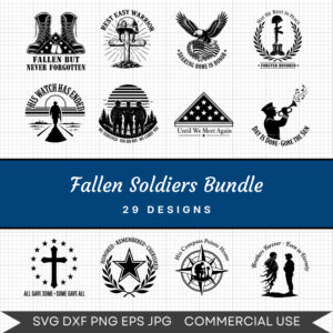 Fallen Soldiers Bundle - 29 Instant Download Svg Images
