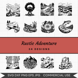 Rustic Adventure - 34 Instant Download Svg Images
