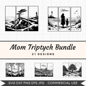 Mom Triptych Bundle- 21 Instant Download Svg Images