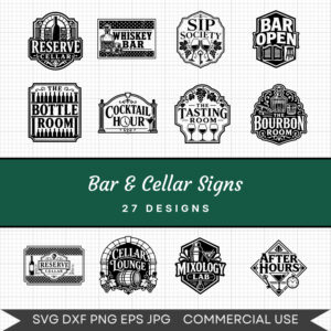 Bar & Cellar Signs - 27 Instant Download Svg Images