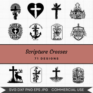 Scripture Crosses - 71 Instant Download Svg Images
