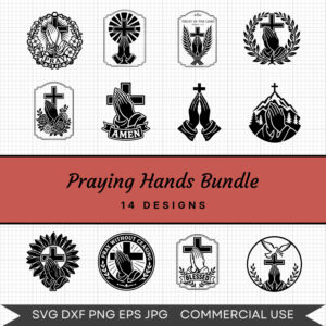 Praying Hands Bundle - 14 Instant Download Svg Images