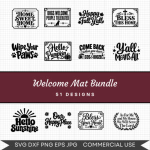 Welcome Mat Bundle - 51 Instant Download Svg Images