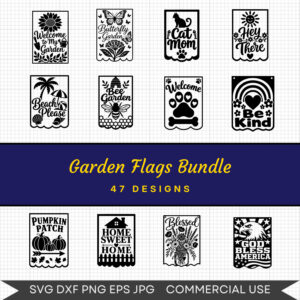 Garden Flags Bundle - 47 Instant Download Svg Images