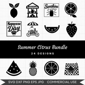 Summer Citrus Bundle - 24 Instant Download Svg Images