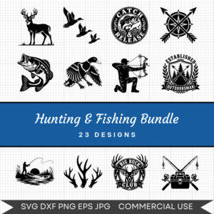 Hunting & Fishing Bundle - 23 Instant Download Svg Images