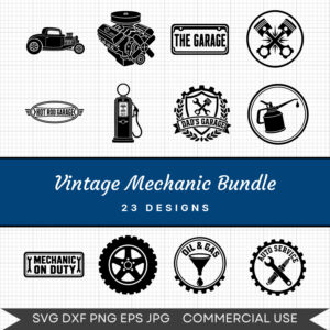 Vintage Mechanic Bundle - 23 Instant Download Svg Images