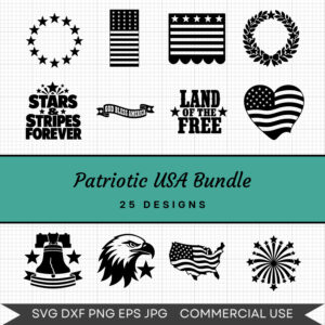 Patriotic Usa Bundle - 25 Instant Download Svg Images