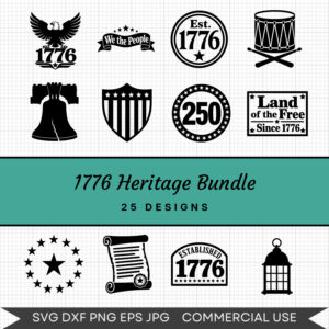 1776 Heritage Bundle - 25 Instant Download Svg Images